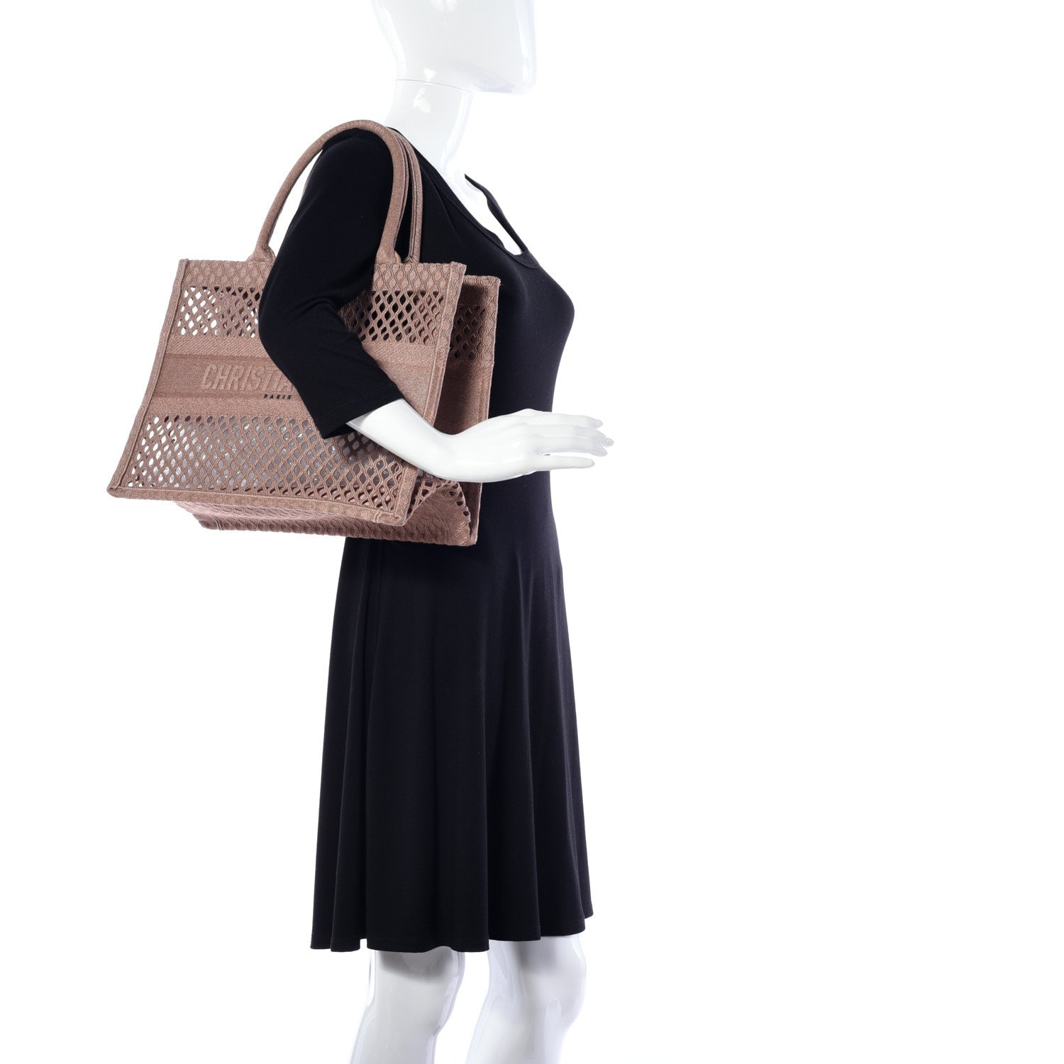 Christian Dior Mesh Embroidered Medium Book Tote Clay 2 of 8