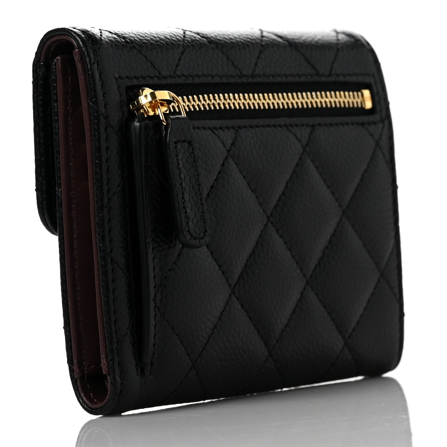 Chanel Caviar Quilted Compact Flap Wallet Black 3 of 8