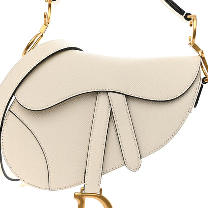 Christian Dior Grained Calfskin Mini Saddle Bag With Strap White 7 of 9