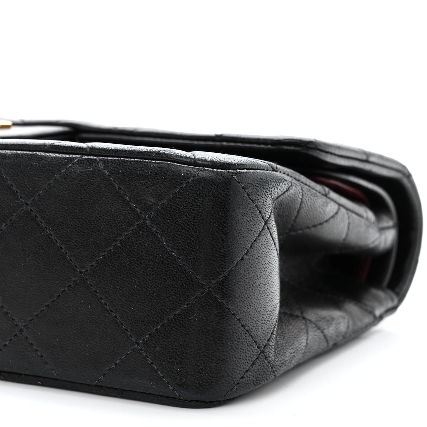 Lambskin Quilted Small Double Flap Black