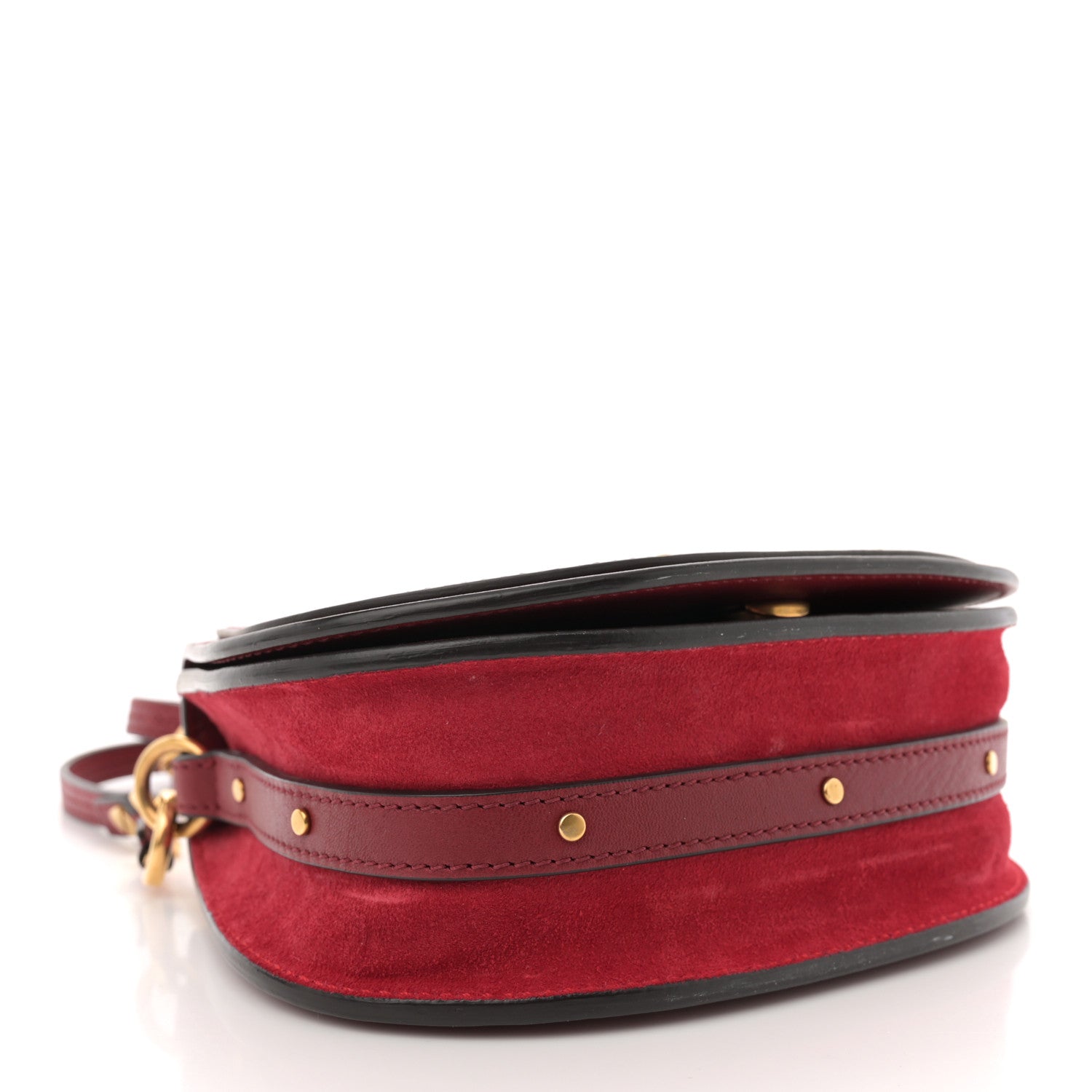 Chloe Calfskin Suede Small Nile Bracelet Bag Intense Red 4 of 11