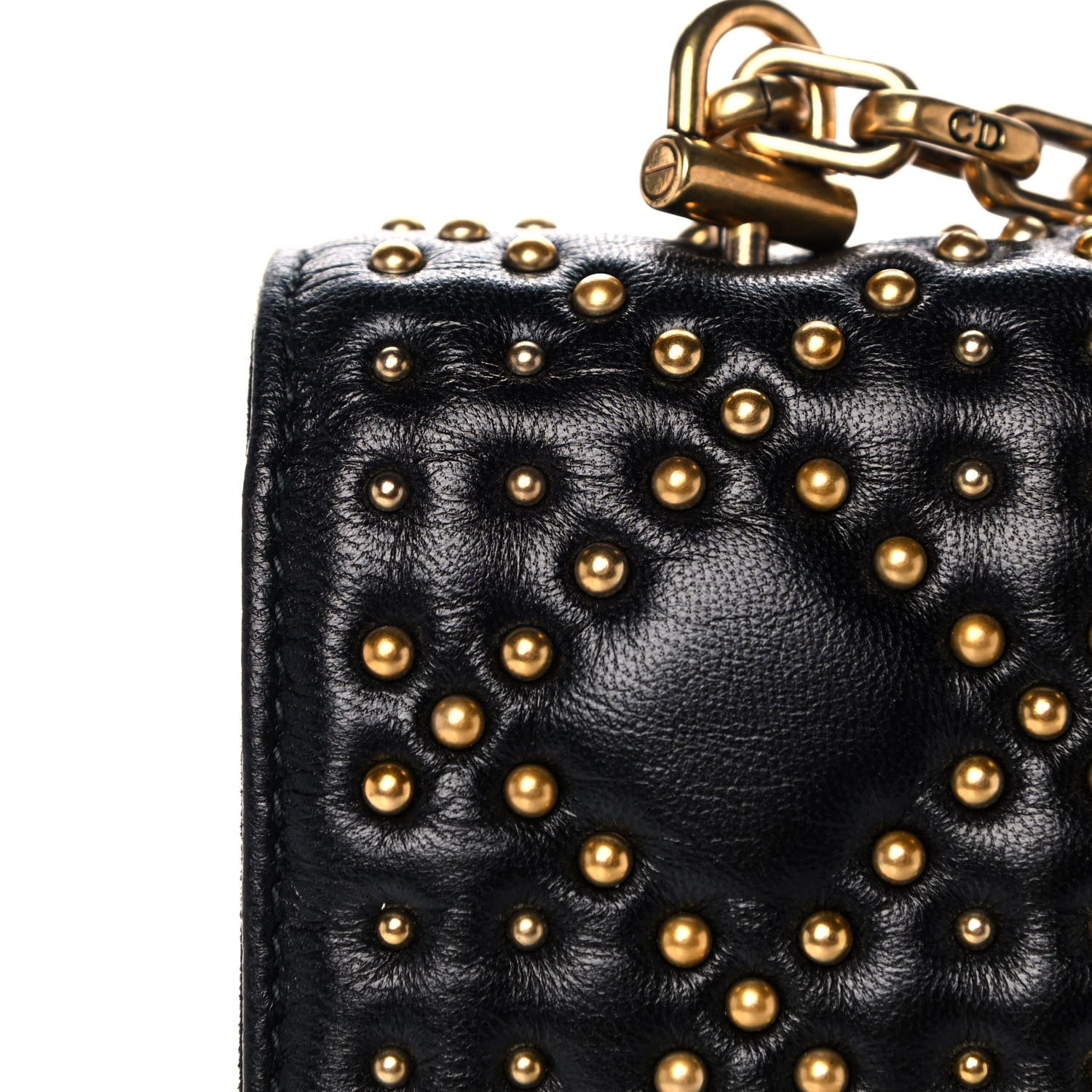 Christian Dior Lambskin Cannage Studded Large Dioraddict Flap Bag Black 14 of 14