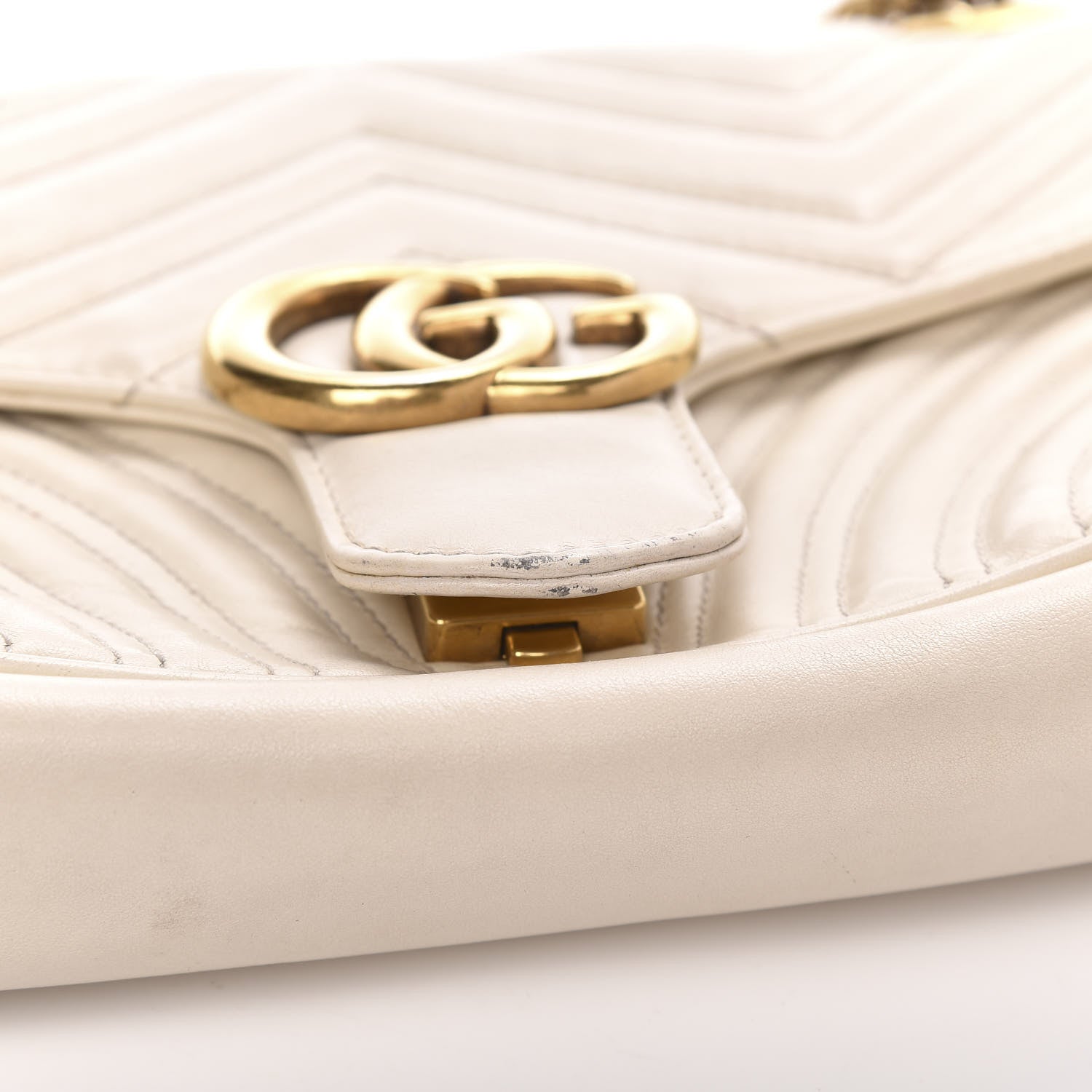 Gucci Calfskin Matelasse Small GG Marmont Shoulder Bag White 13 of 13
