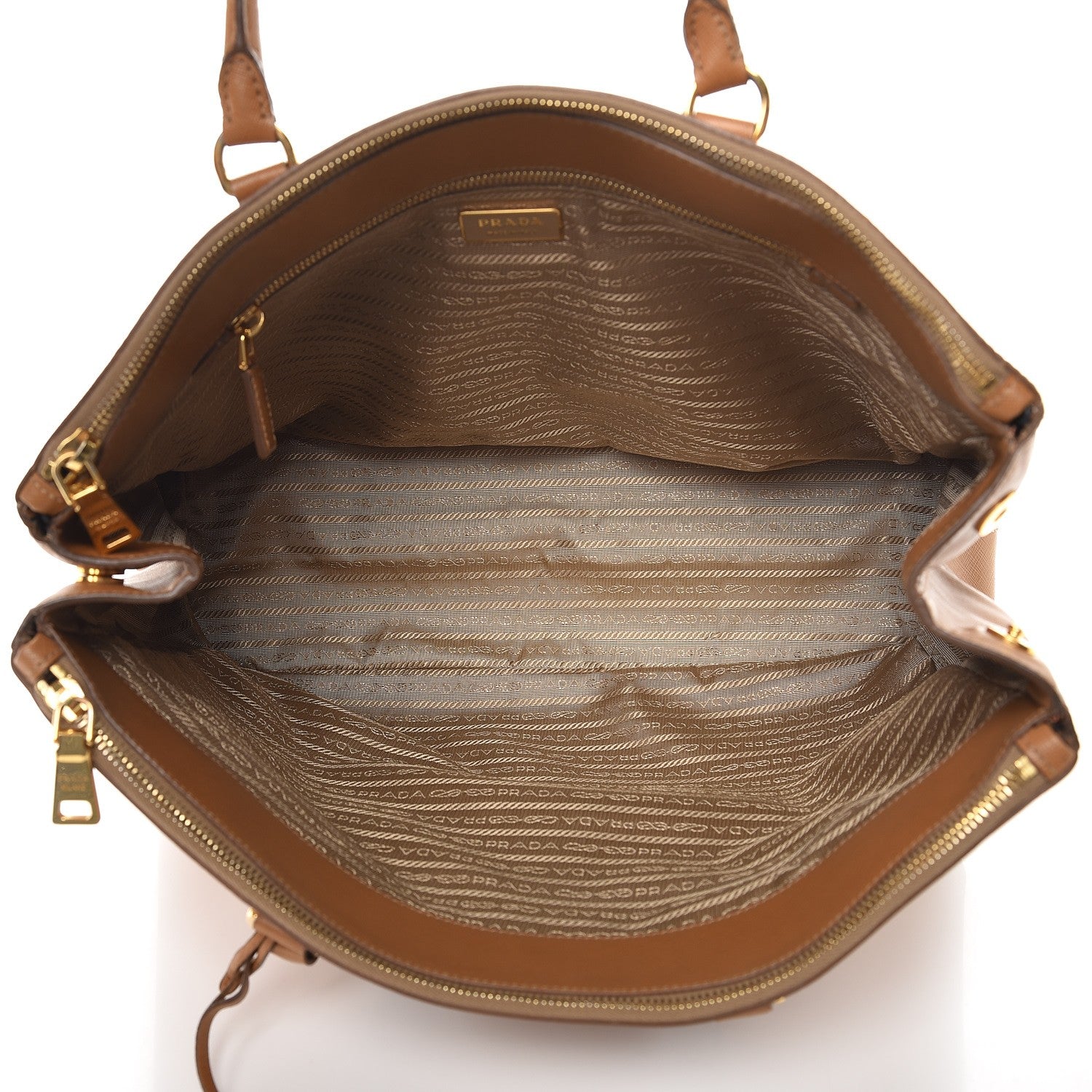 Prada Saffiano Large Galleria Double Zip Tote Caramel 5 of 12