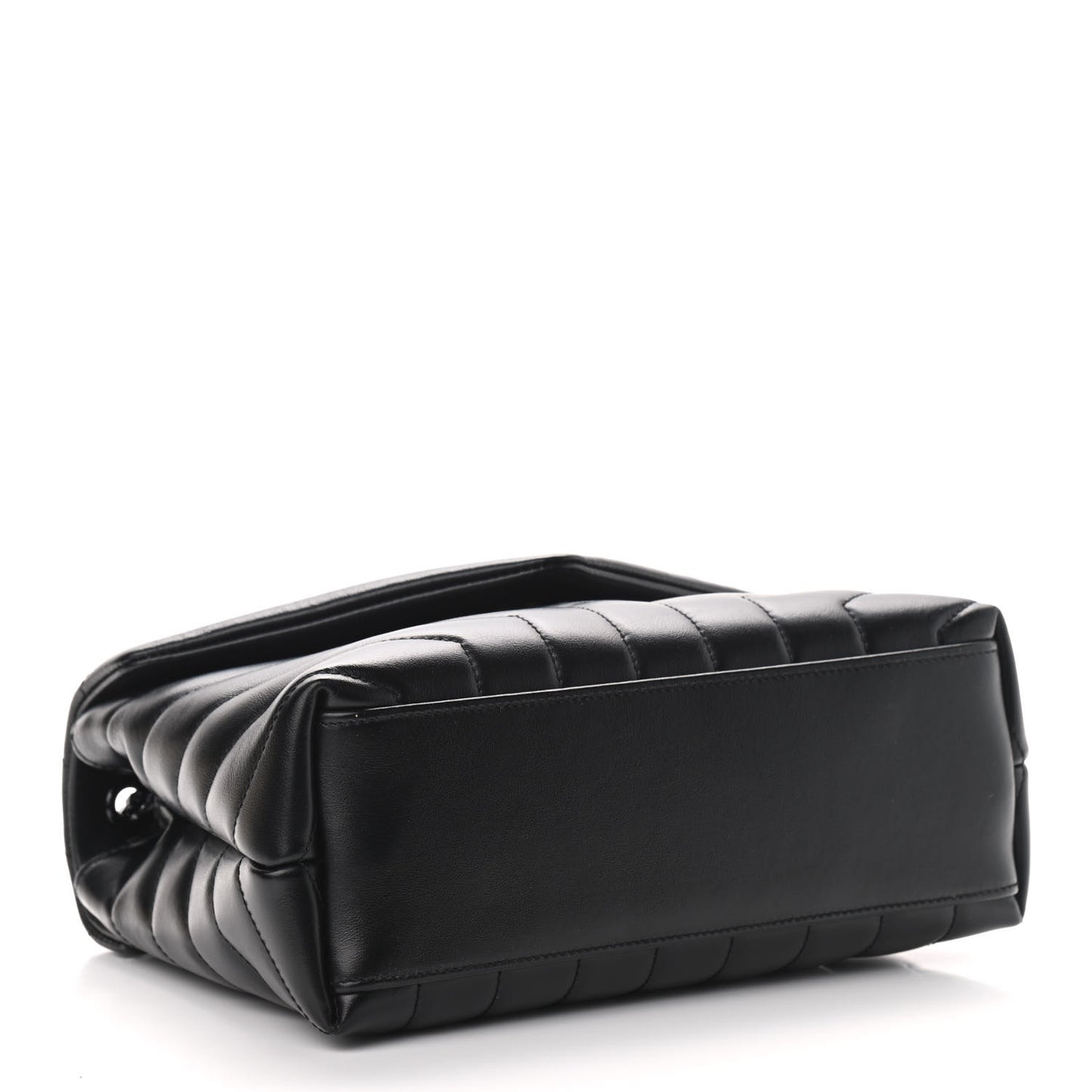Calfskin Y Quilted Monogram Small Loulou Chain Satchel Black