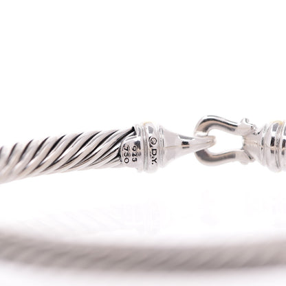 David Yurman Sterling Silver 18K Yellow Gold 5mm Cable Classic Buckle Bracelet 4 of 4
