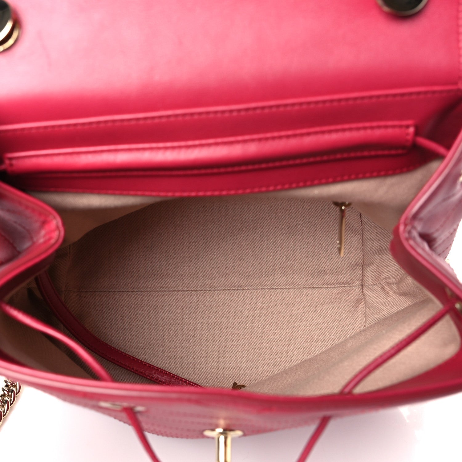 Chanel Calfskin Chevron Stitched Coco Backpack Dark Pink 5 of 9