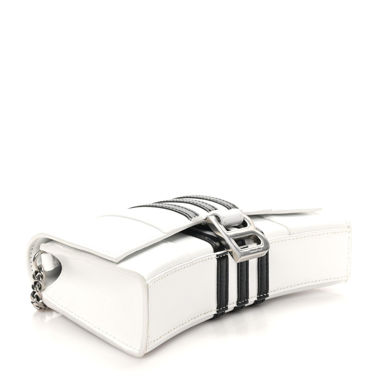 Balenciaga X ADIDAS Box Calfskin Hourglass Chain Bag White 4 of 9