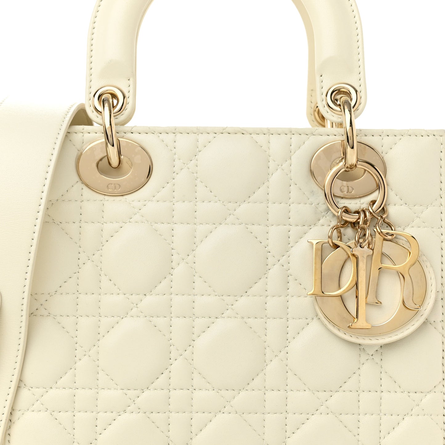Lambskin Cannage Small My ABCDior Lady Dior White