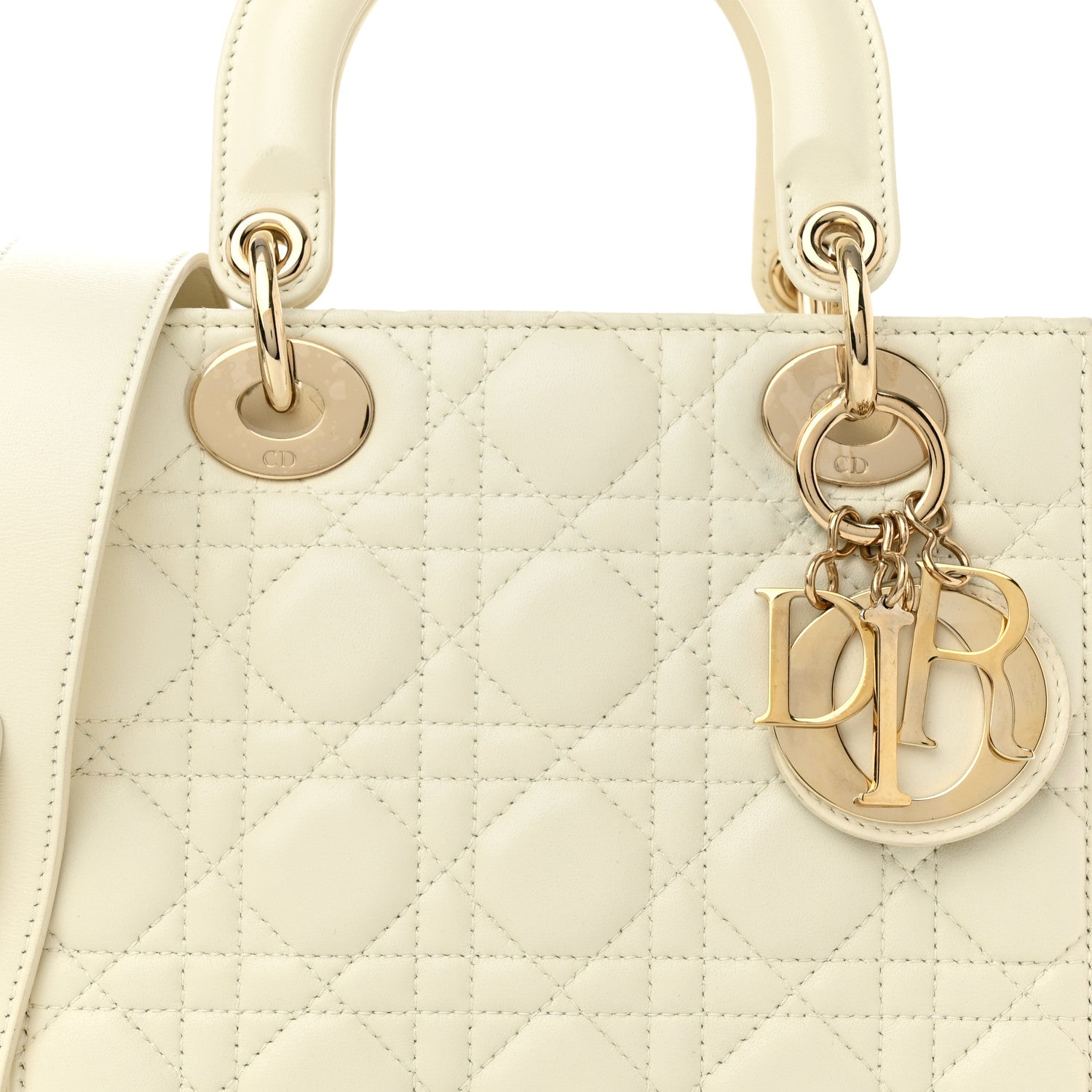 Christian Dior Lambskin Cannage Small My ABCDior Lady Dior White 7 of 9