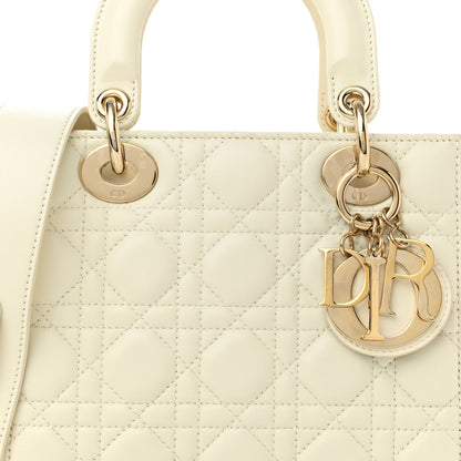Christian Dior Lambskin Cannage Small My ABCDior Lady Dior White 7 of 9
