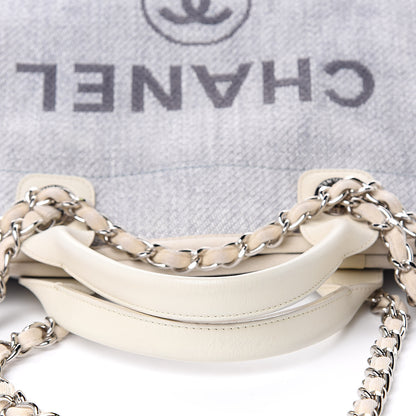 Chanel Woven Straw Large Deauville Tote Blue 10 of 18