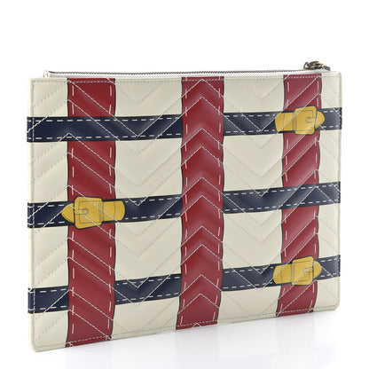 Gucci Calfskin Matelasse Trompe L'Oeil Print GG Marmont Zip Pouch White 3 of 11