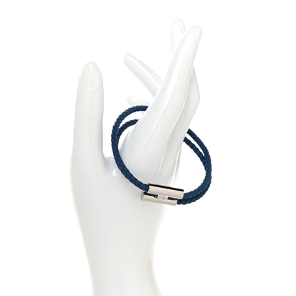 Hermes Swift Double Wrap Cord Tournis Tresse Bracelet Navy 2 of 4