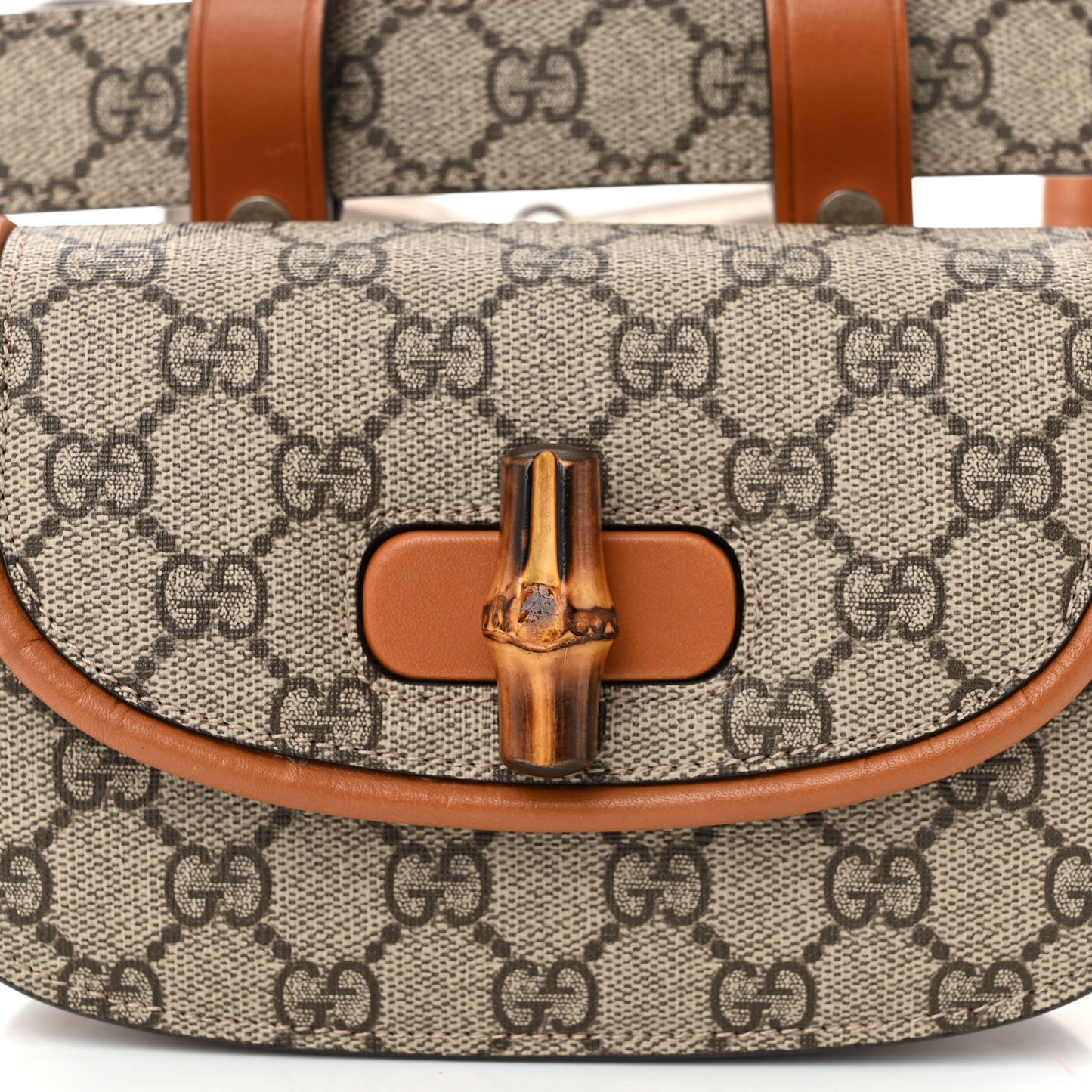 GG Supreme Monogram Web Bamboo Mini 1947 Belt Bag 85 34 Beige