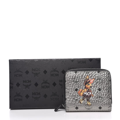 MCM Metallic Visetos Rabbit Zip Around Wallet Silver 8 of 8