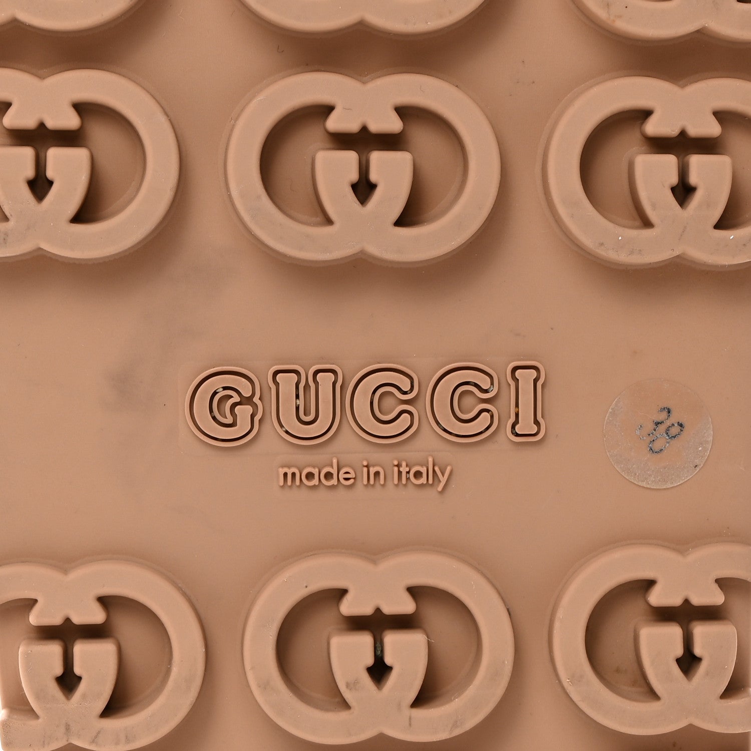 Gucci Soft Rubber Womens Interlocking G Platform 42mm Slide Sandals 38 Vintage Camel 8 of 10