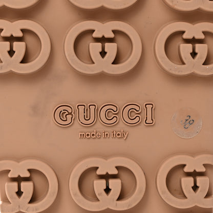 Gucci Soft Rubber Womens Interlocking G Platform 42mm Slide Sandals 38 Vintage Camel 8 of 10