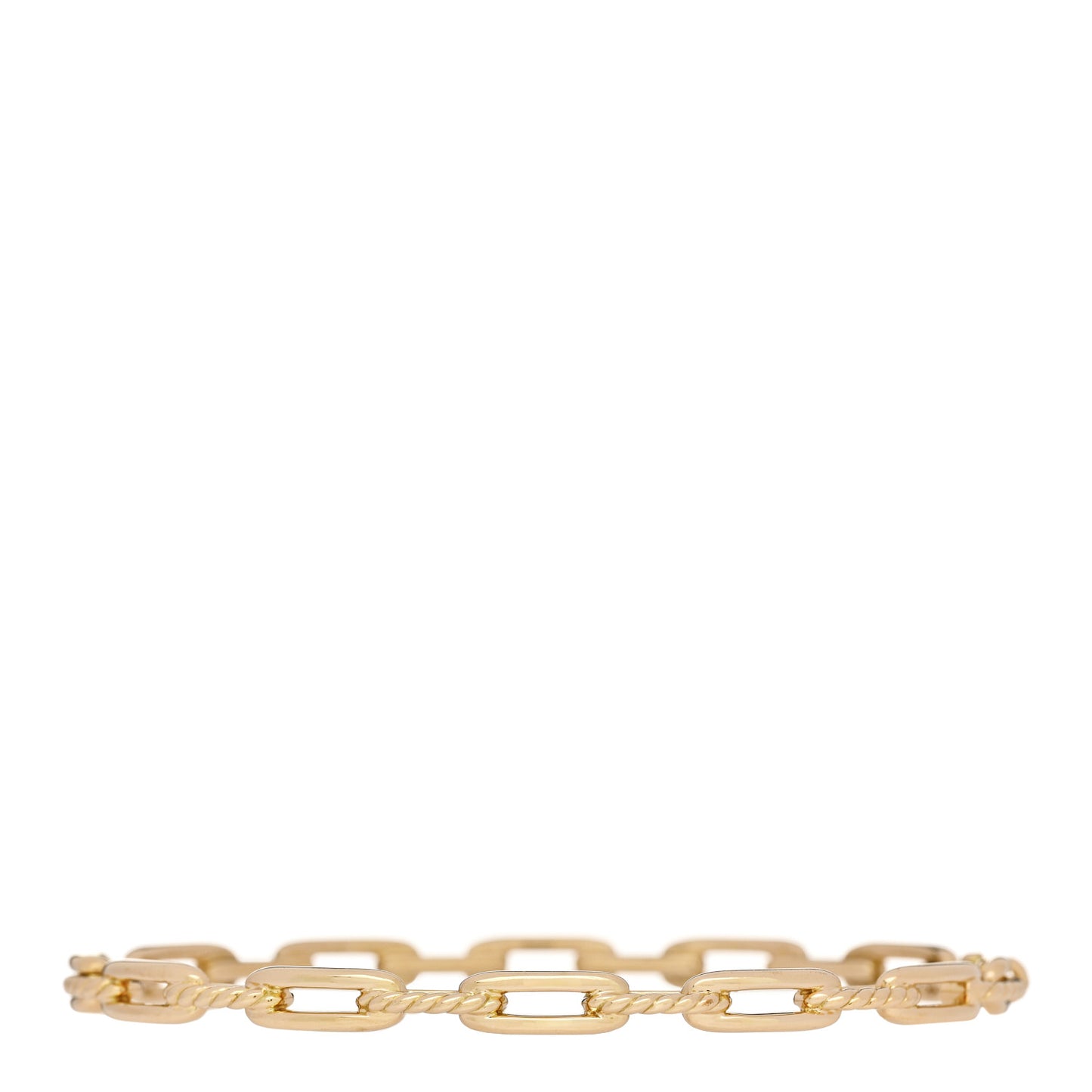 18K Yellow Gold Diamond 4mm Stax Chain Link Bracelet