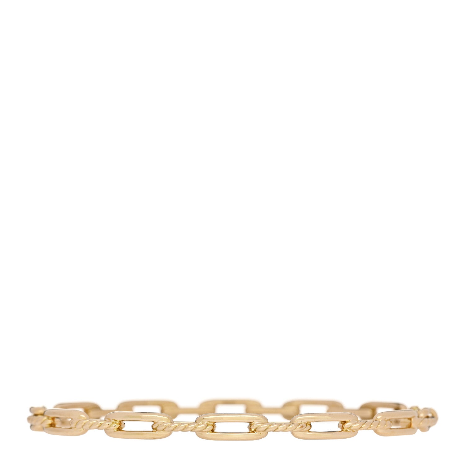 David Yurman 18K Yellow Gold Diamond 4mm Stax Chain Link Bracelet 2 of 4