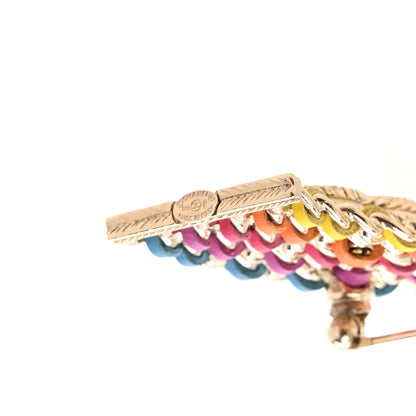 Chanel Lambskin Chain Rainbow CC Brooch Gold Multicolor 3 of 3