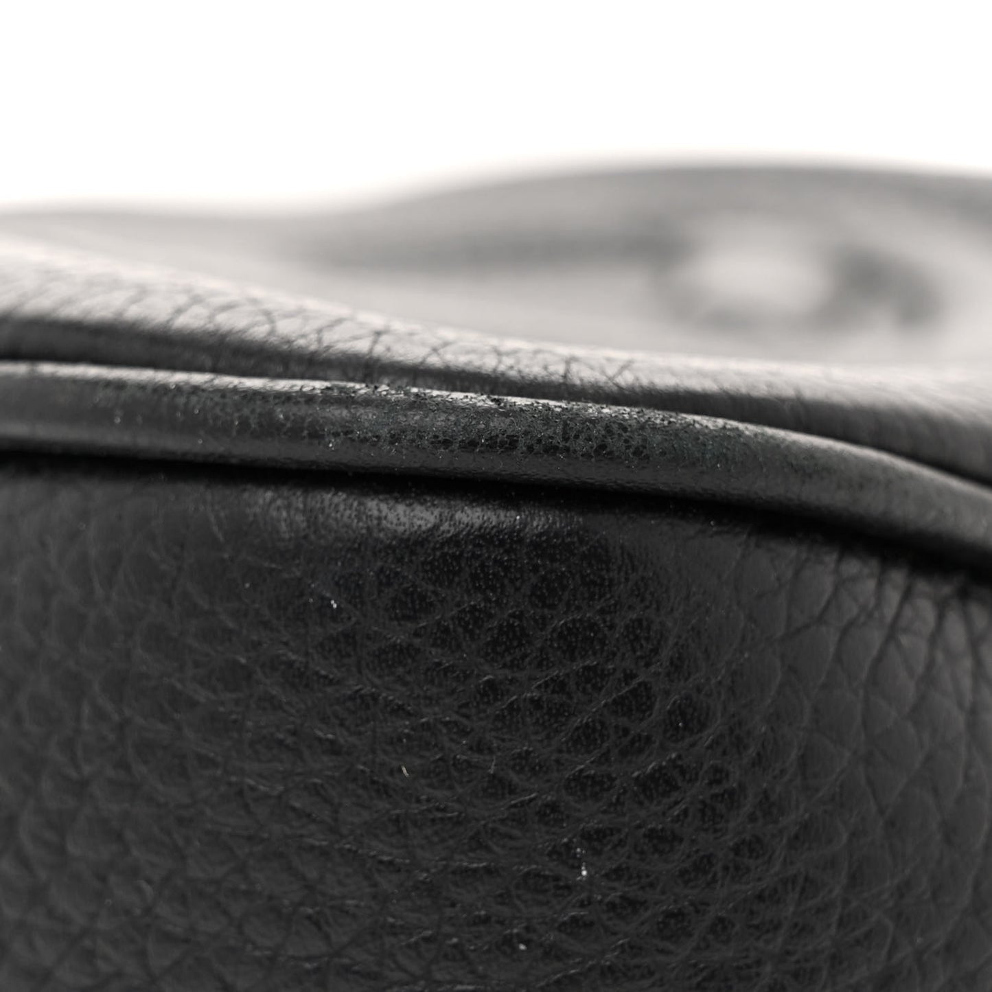 Pebbled Calfskin Small Soho Disco Bag Black