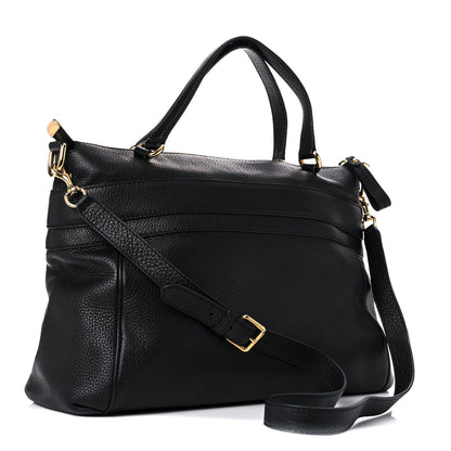 Gucci Pebbled Calfskin Ride Medium Top Handle Bag Black 3 of 11