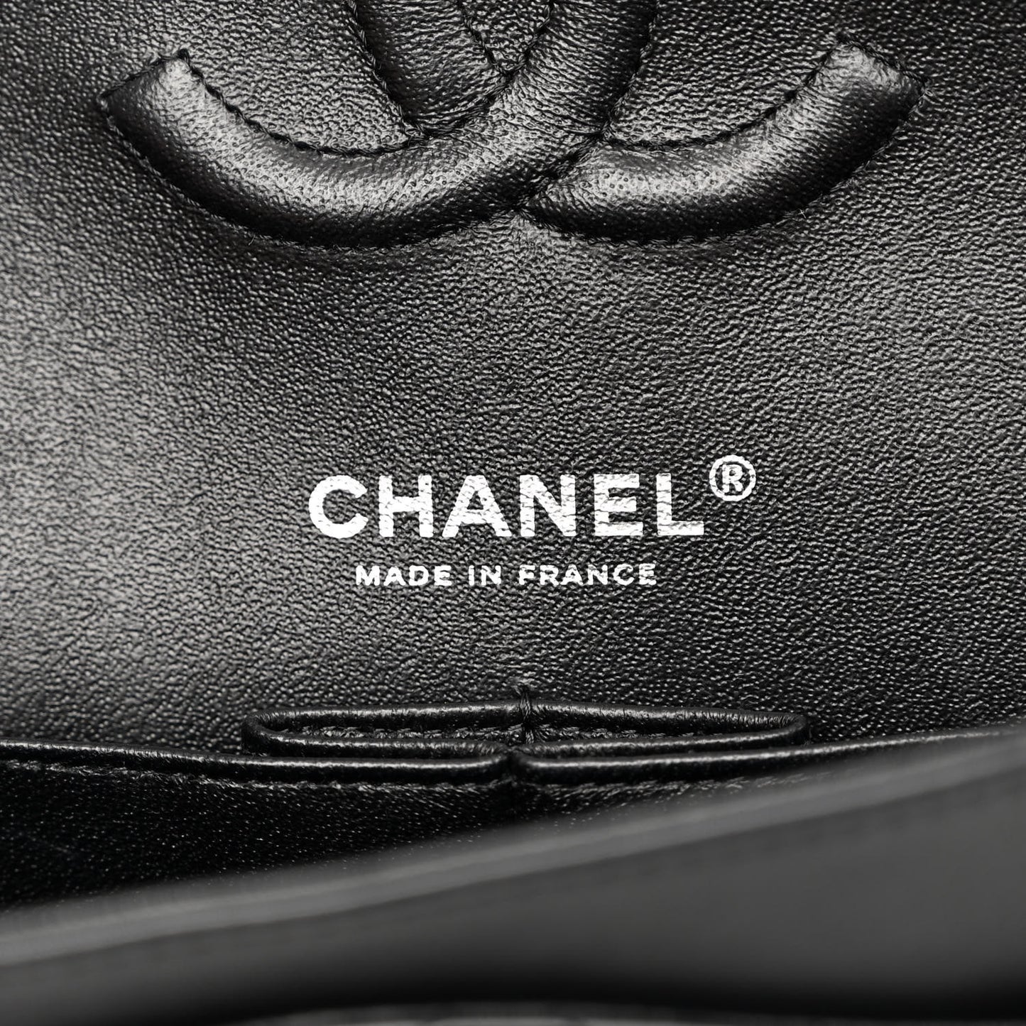 Patent Quilted Medium Double Flap Black