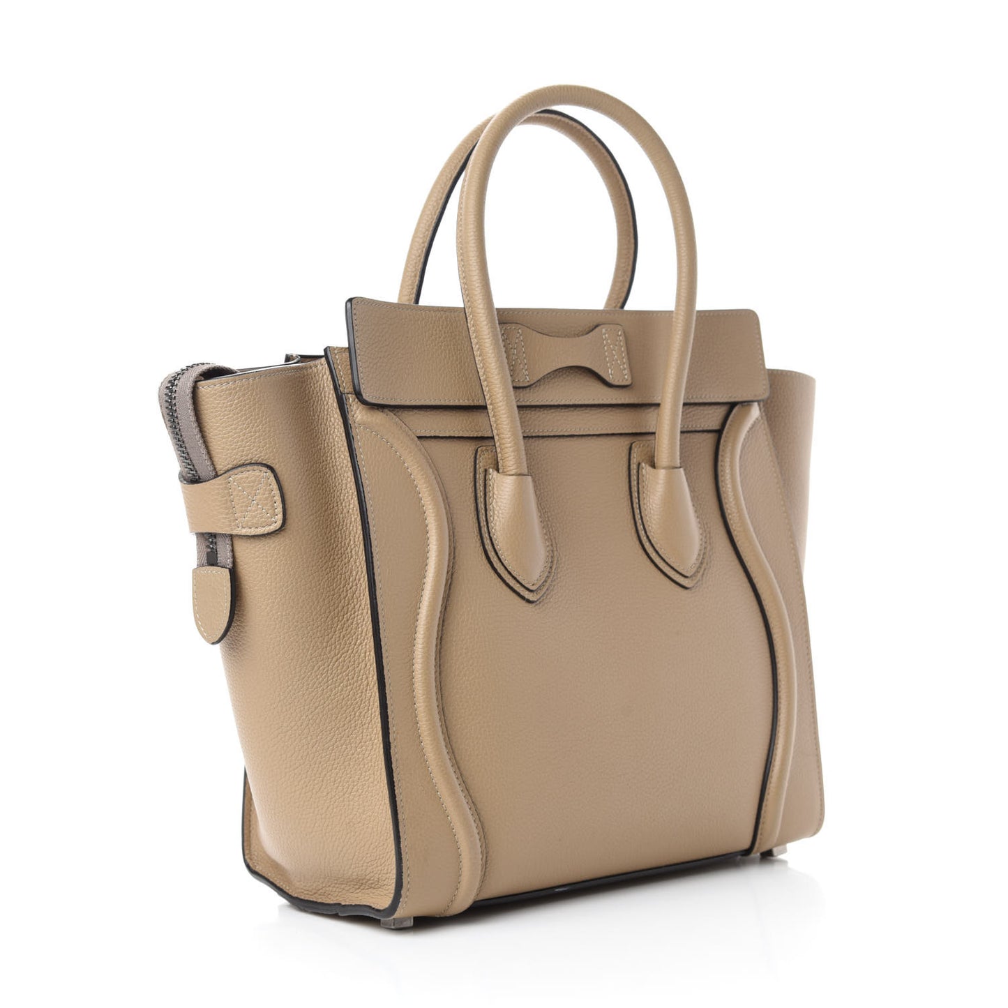 Drummed Calfskin Micro Luggage Dune
