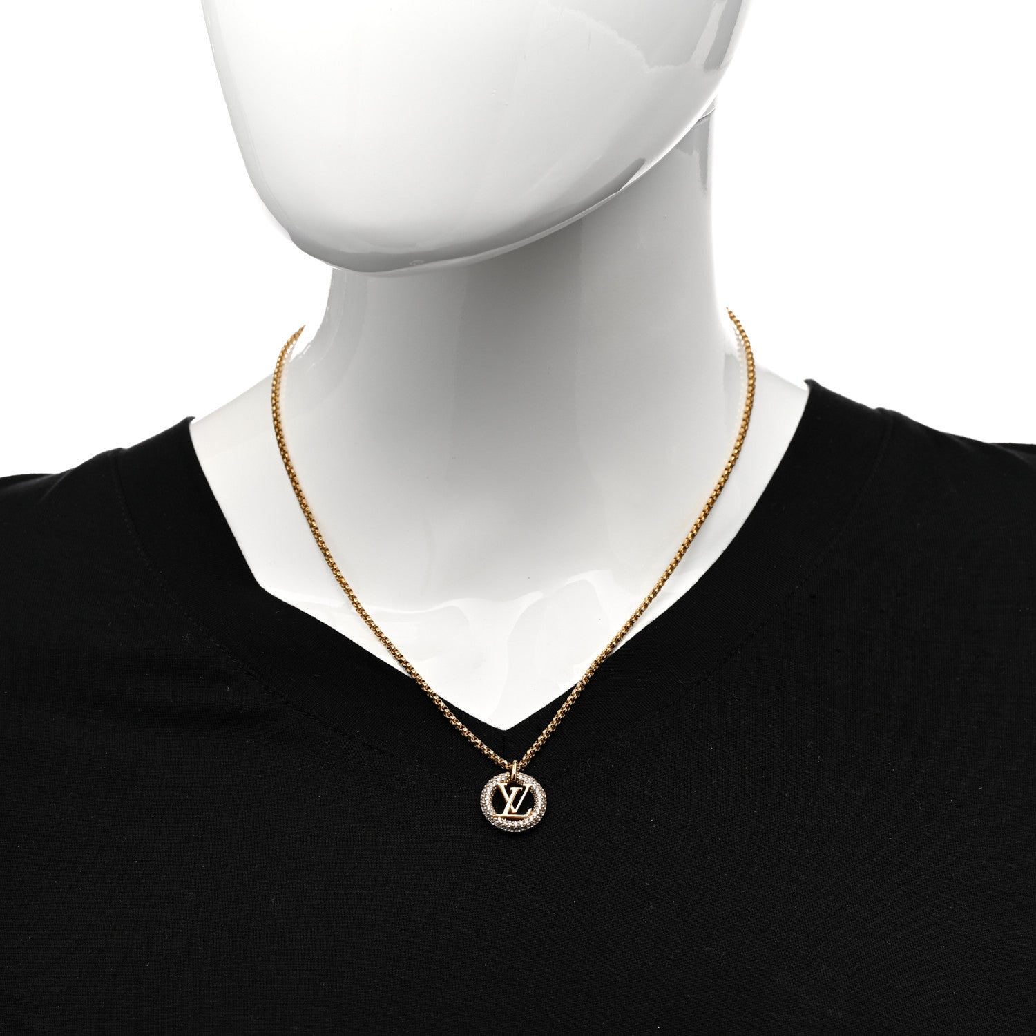 Louis Vuitton LOUIS VUITTON Metal Crystal Louise By Night Necklace 2 of 4