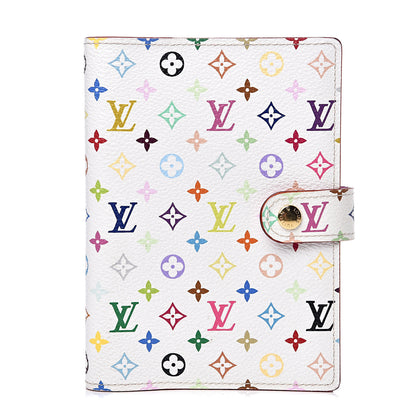 Louis Vuitton Monogram Multicolor Small Ring Agenda Cover White Litchi 1 of 7