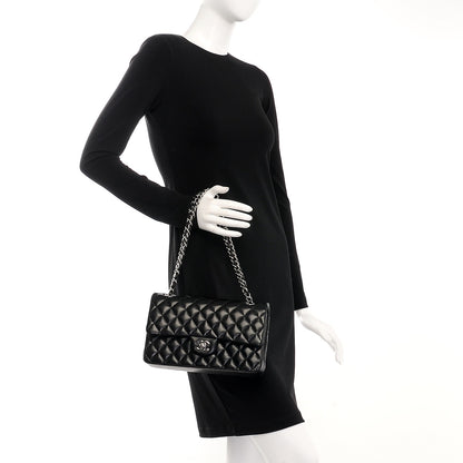 Chanel Lambskin Quilted Medium Double Flap Black 2 of 8