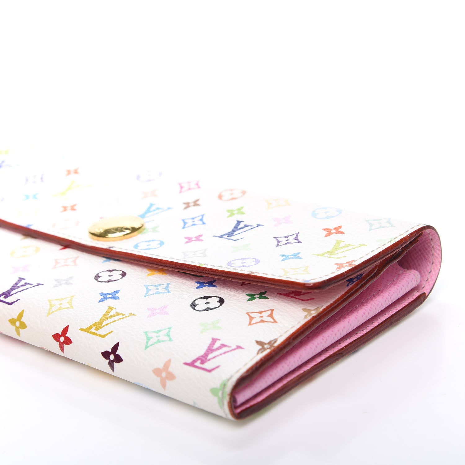 Louis Vuitton Monogram Multicolor Sarah Wallet White Litchi 6 of 10