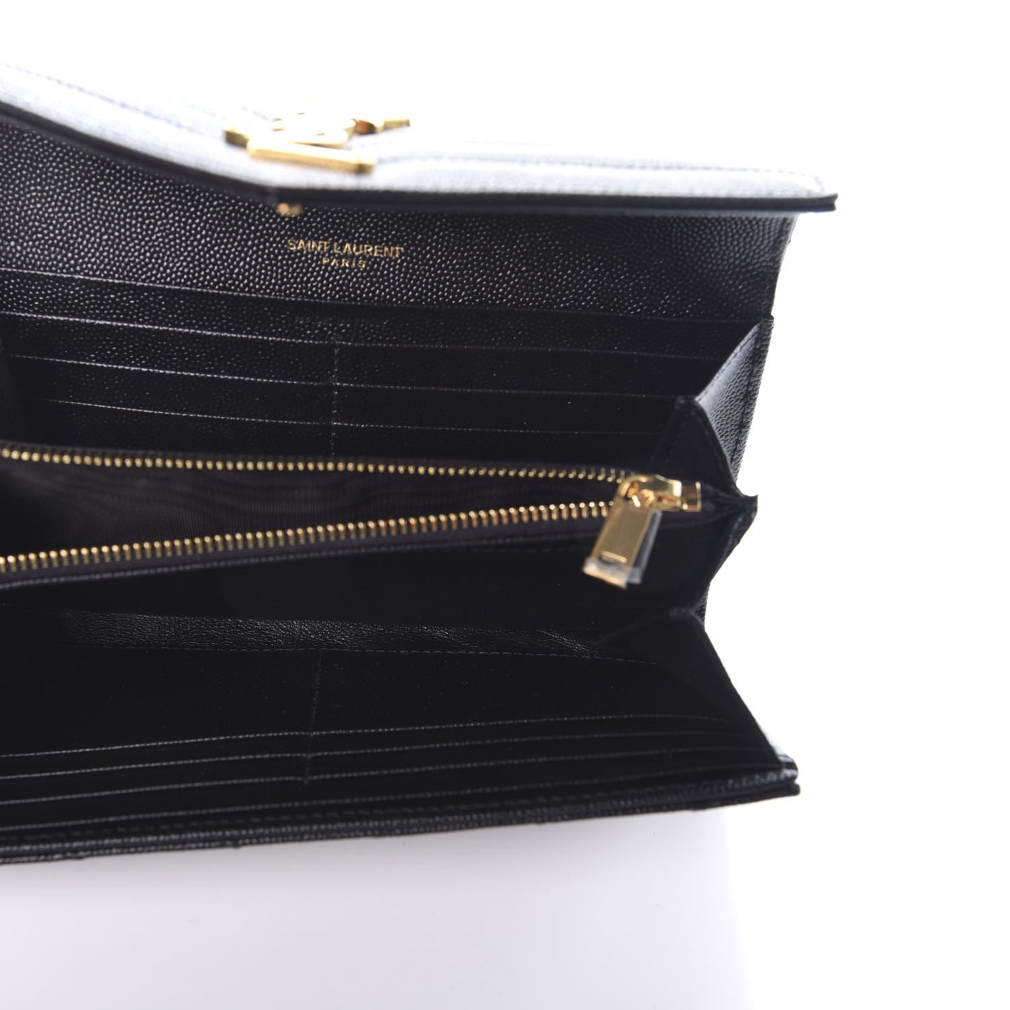 Grain De Poudre Matelasse Chevron Monogram Flap Wallet Black