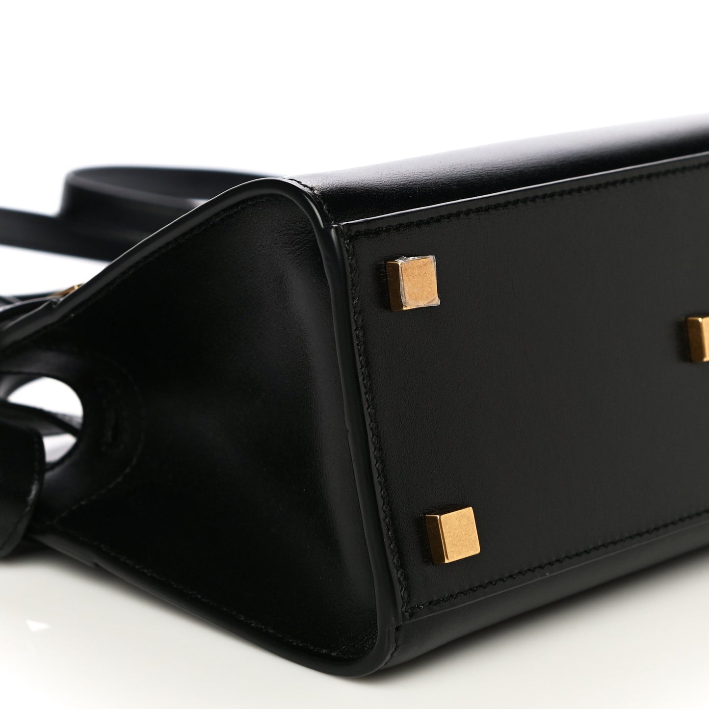 Smooth Calfskin Manhattan Nano Shopper Tote Black