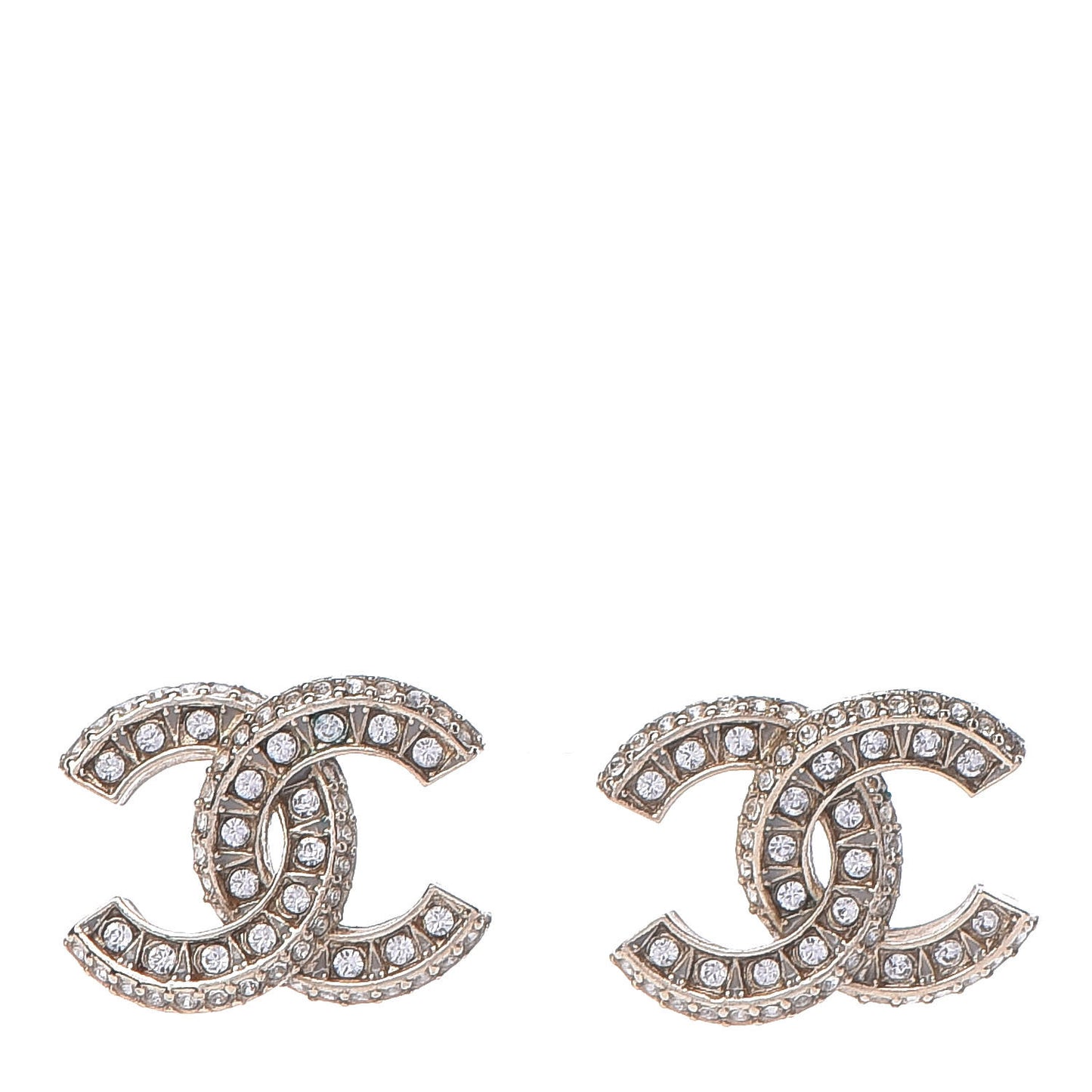 Crystal CC Earrings Light Gold