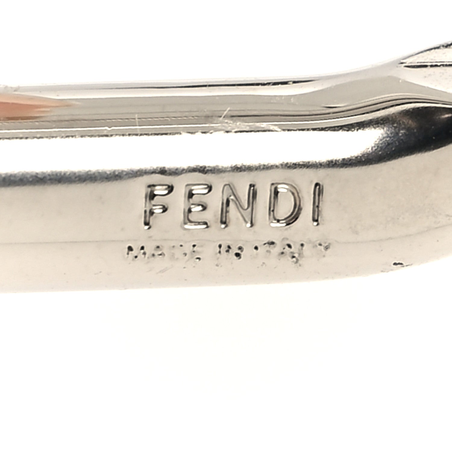 Fendi Metal Lambskin F is Fendi Hoop Drop Earrings Brown Silver 4 of 4