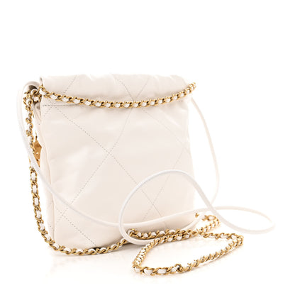 Chanel Shiny Calfskin Quilted Mini Chanel 22 White 3 of 11