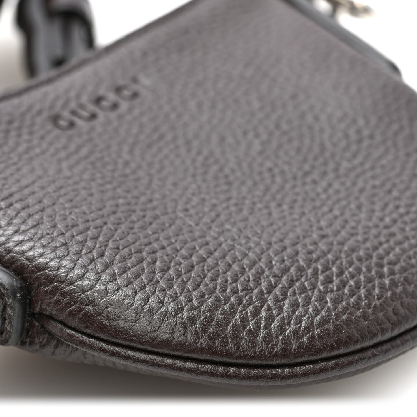 Pebbled Calfskin Mini B Shoudler Bag Brown