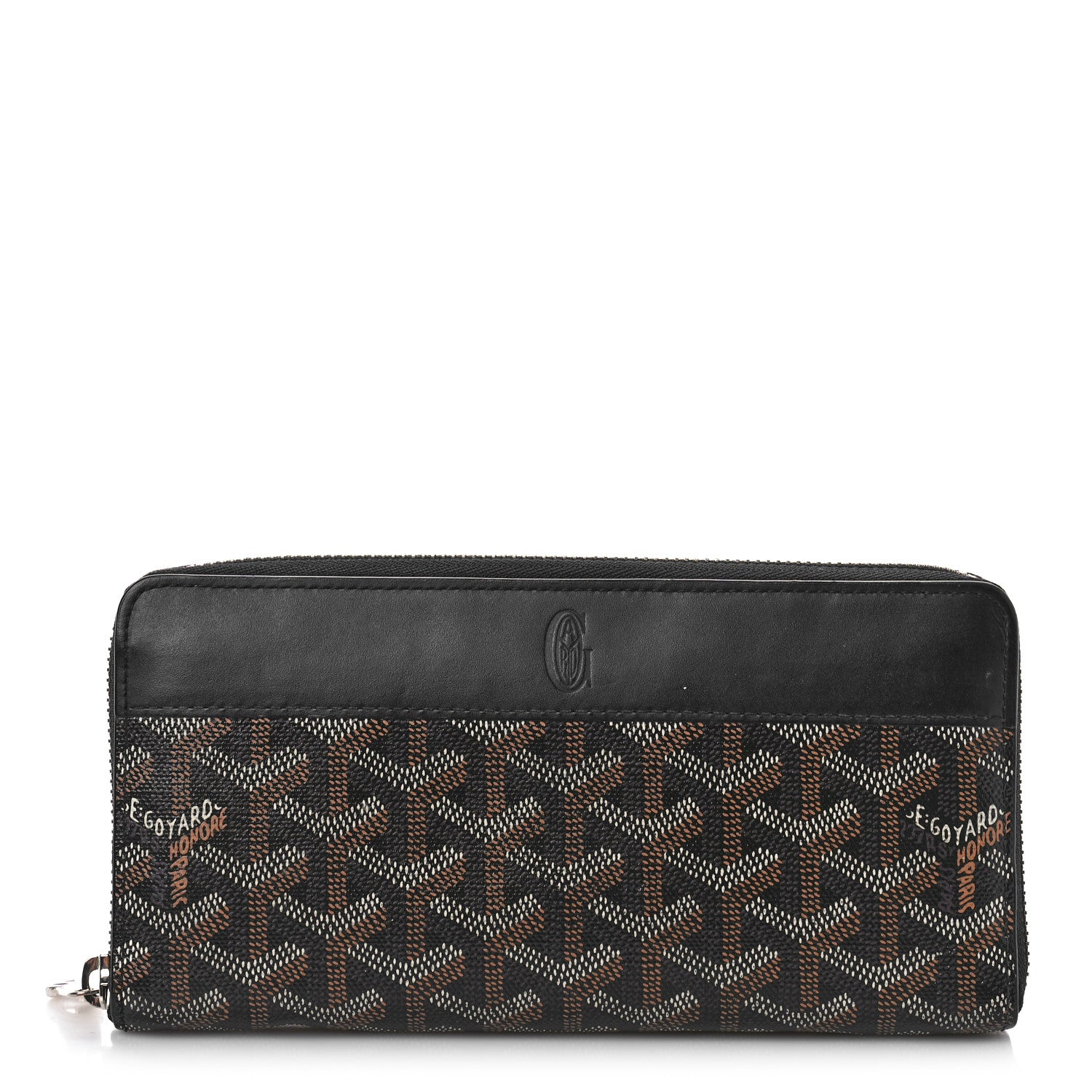 Goyard Goyardine Matignon Zip Around GM Wallet Black 1 of 9