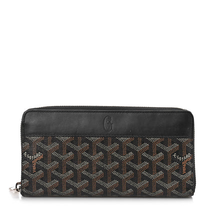 Goyard Goyardine Matignon Zip Around GM Wallet Black 1 of 9