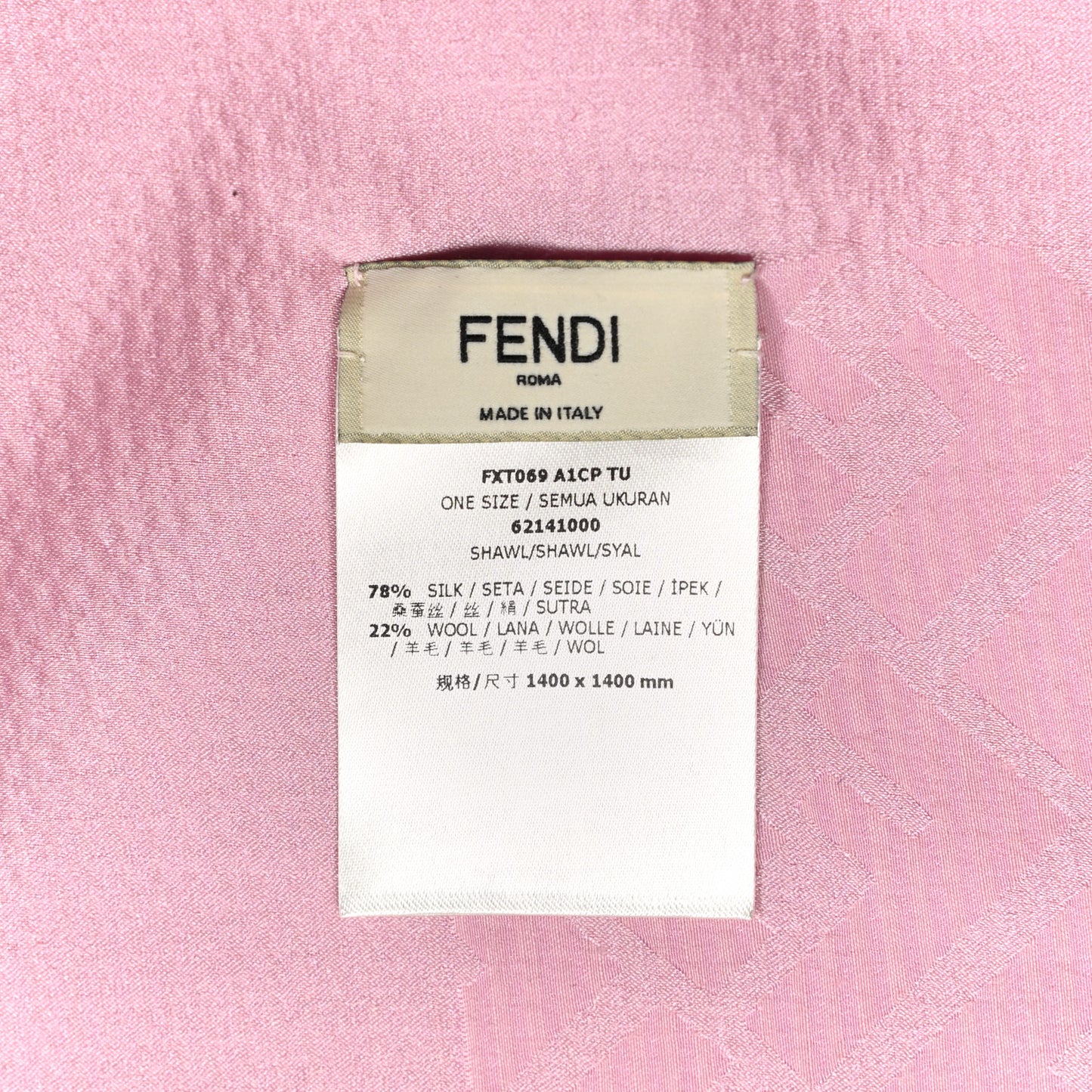 Wool Silk FF Shawl Pink