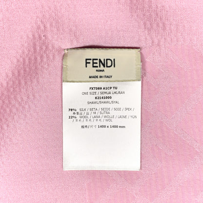 Fendi Wool Silk FF Shawl Pink 2 of 3