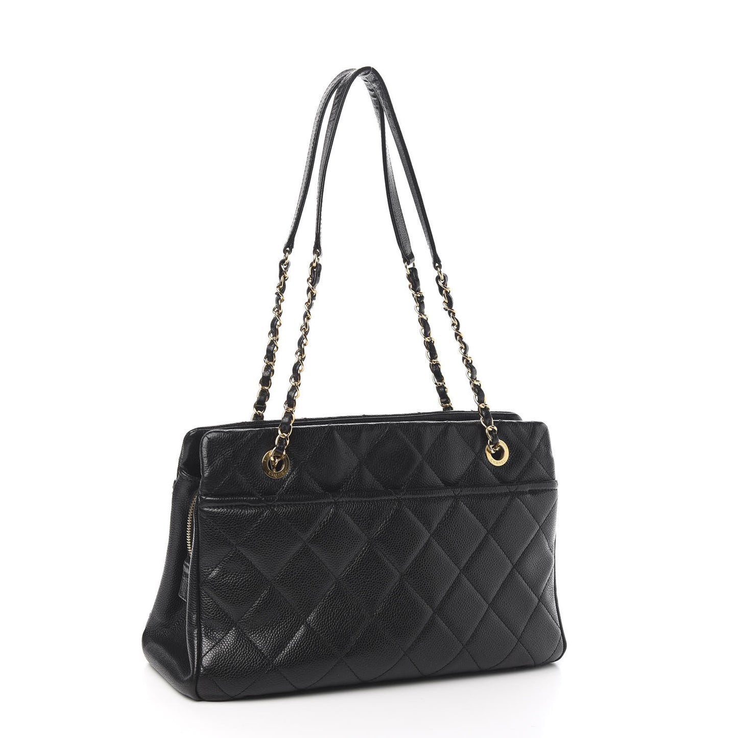 Caviar Quilted Timeless CC Soft Tote Black