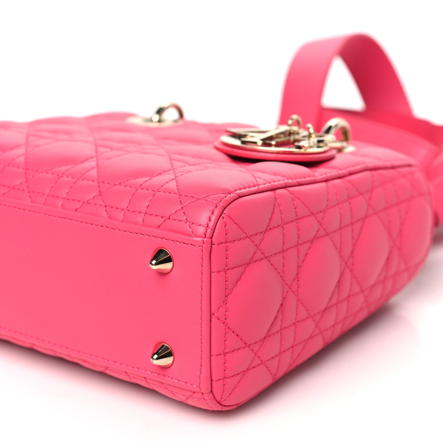 Christian Dior Lambskin Cannage Small My ABCDior Lady Dior Fraise 10 of 11