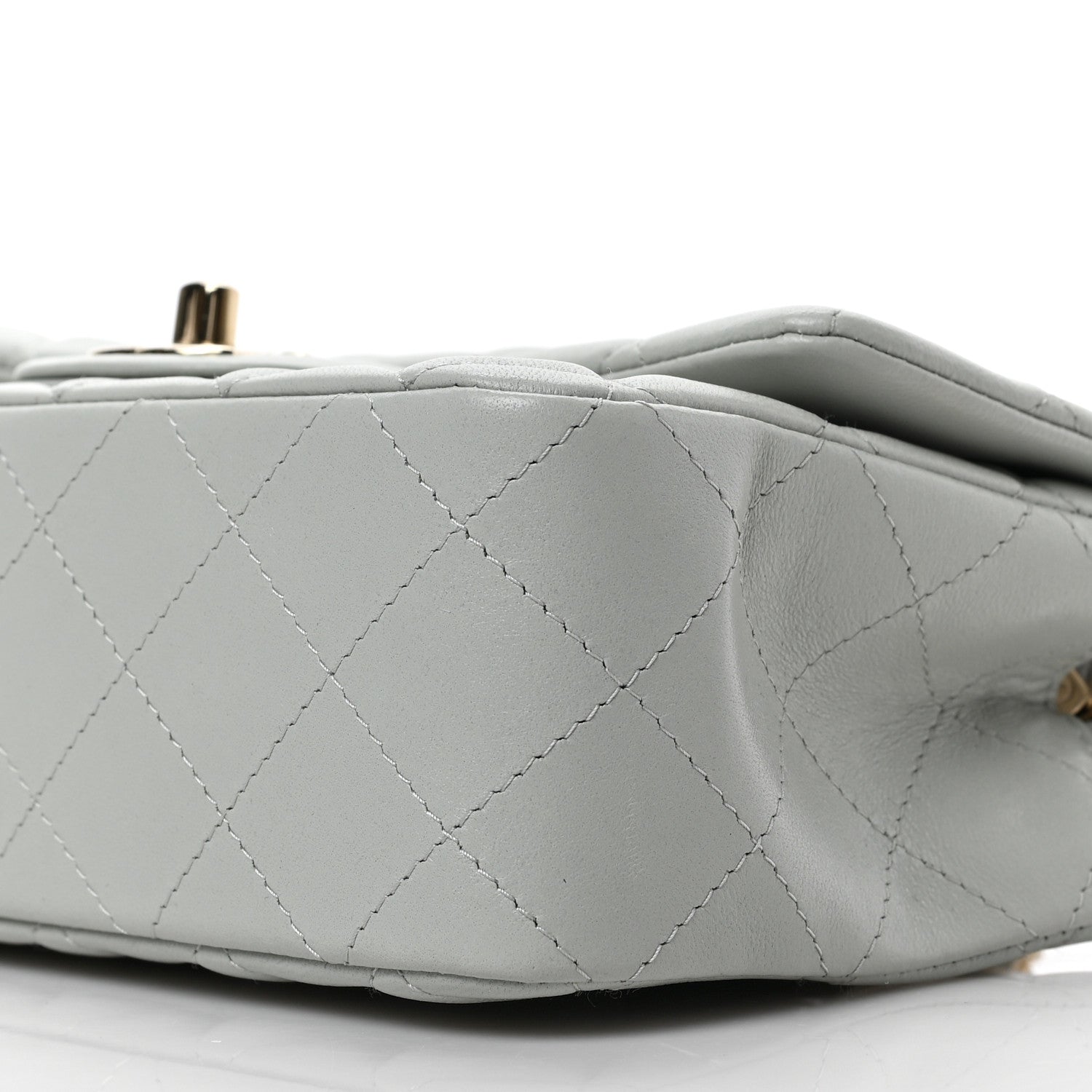 Chanel Lambskin Quilted Mini Rectangular Flap Grey 9 of 9