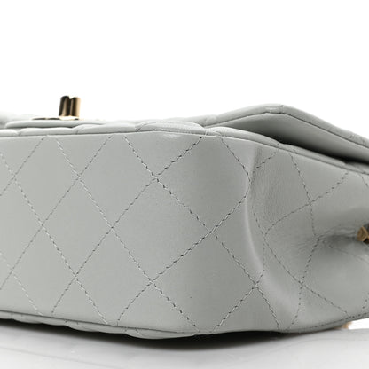Chanel Lambskin Quilted Mini Rectangular Flap Grey 9 of 9