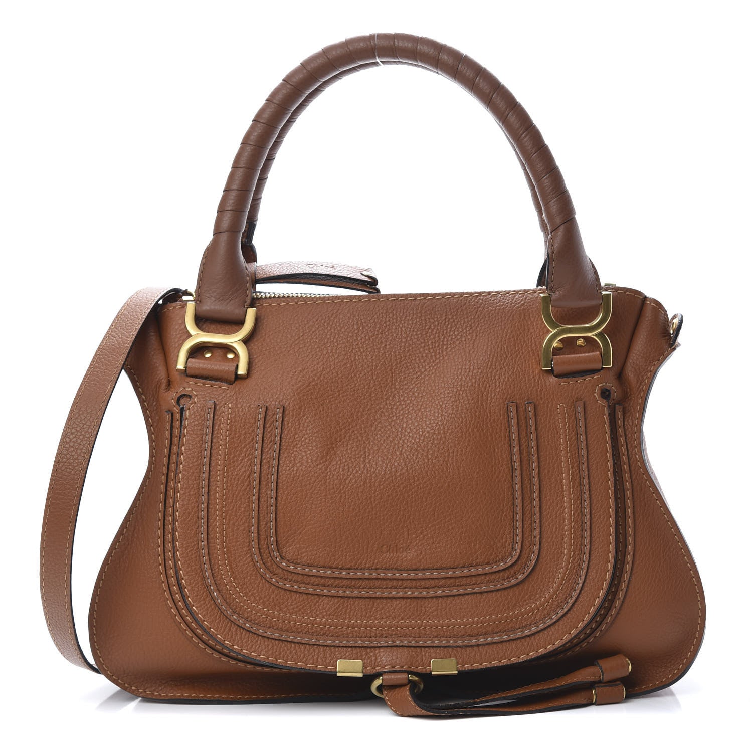 Chloe Calfskin Medium Marcie Satchel Tan 1 of 12