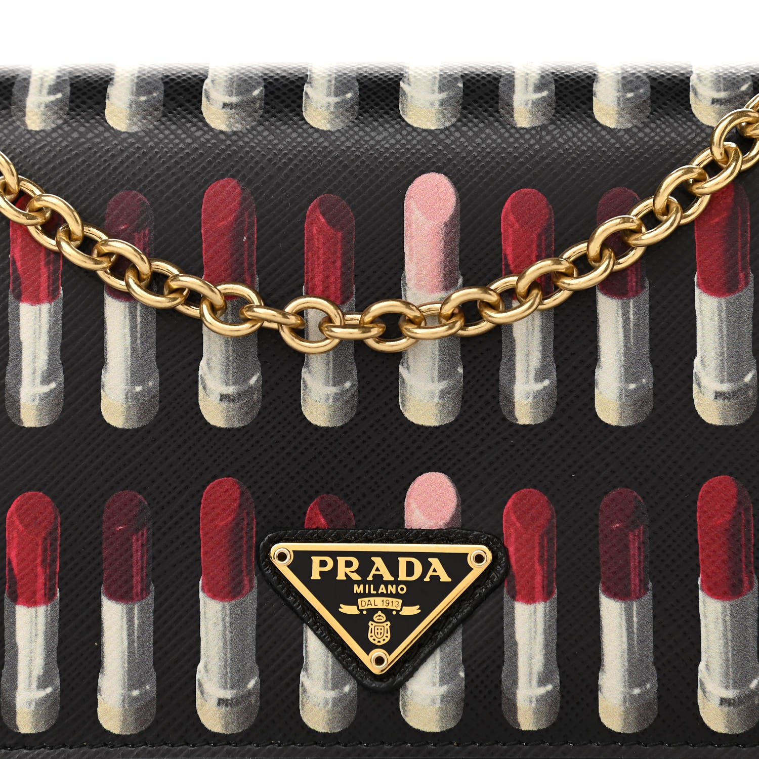 Prada Saffiano Triangle Logo Lipstick Print Mini Crossbody Bag Black 9 of 9