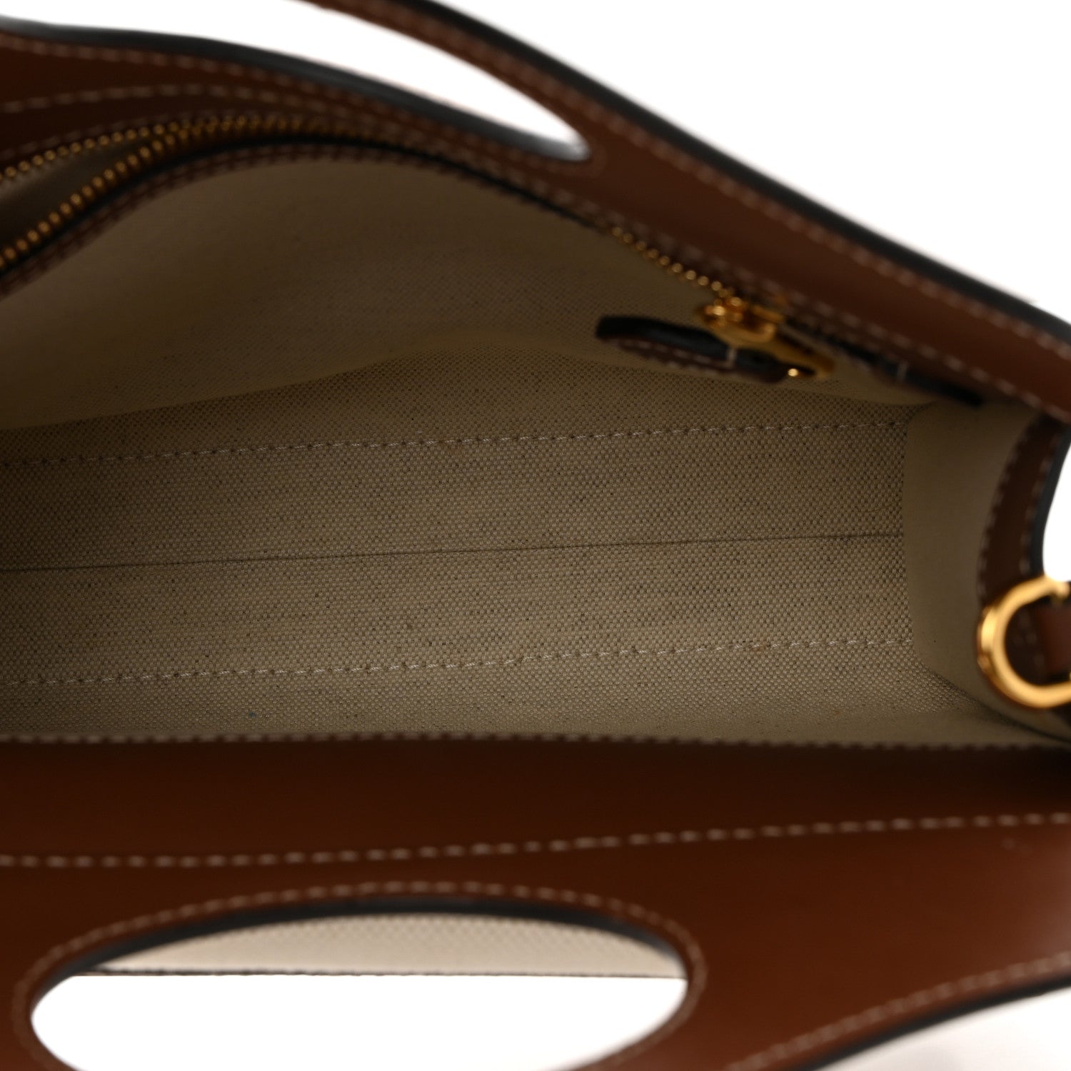 Burberry Canvas Smooth Calfskin Two Tone Mini Pocket Bag Natural Tan Fiery Red 5 of 11